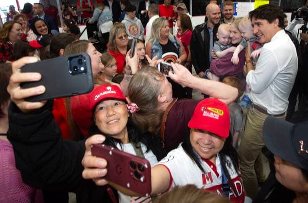 July 1, 2024, St. John s, Nl, Canada: Prime Minister Justin Trudeau attends a Canada Day community event inside the Glacier Arena in Mount Pearl, N.L. on Monday, July 1, 2024. St. John s Canada  - ZUMAc35_ 20240701_zaf_c35_097 Copyright: xPaulxDalyx