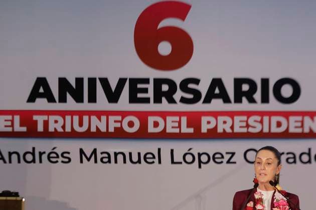 Claudia Sheinbaum, Virtual Winner Of The Elections In Mexico For The MORENA Party, Celebrates The 6th Anniversary Of The Triumph Of The Current President Of Mexico, AndrÃ s Manuel Lopez Obrador Claudia Sheinbaum is celebrating the 6th anniversary of the triumph of the current president of Mexico, Andres Manuel Lopez Obrador, in the 2018 elections in Mexico. Mexico City Mexico City Mexico  Copyright: xGerardoxVieyrax originalFilename: vieyra-notitle240701_npwfL.jpg