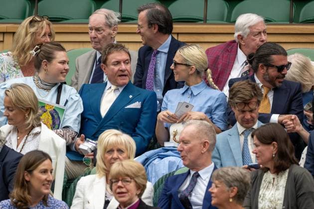 Jordyn Grohl and Dave Grohl watch tennis from the Royal Box on the second day of the Wimbledon tennis championships held at the All England Lawn Tennis & Croquet Club. Featuring: Tallulah Le Bon, Simon Le Bon, Jordyn Grohl, Dave Grohl Where: London, London, United Kingdom When: 02 Jul 2024 Credit: Ray Tang Cover Images **STRICTLY EDITORIAL USE ONLY** EDITORIAL USE ONLY. NOT FOR USE BY NEWSPAPERS BASED IN THE UK. Copyright: xx coverimg53915481