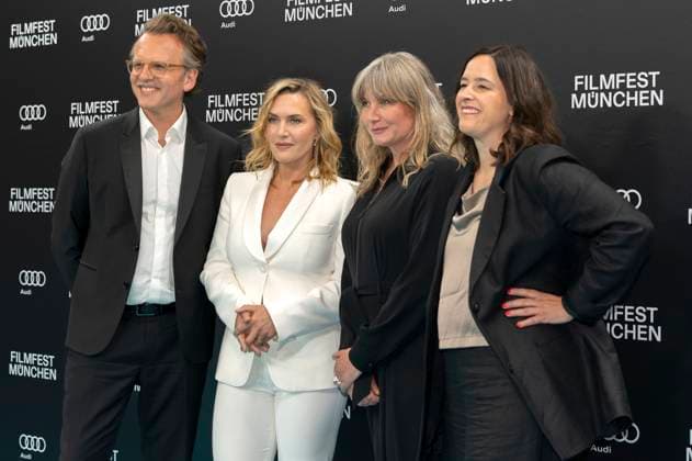 Christoph Gröner, Kate Winslet, Kate Solomon and Julia Weigl at the premiere of the feature film The Photographer Lee and the presentation of the Cinemerit Award at the 41 Filmfest München 2024 at the Deutsches Theater Munich, 02 07 2024 Foto:xN.xKolinzx xFuturexImagex winslet_4604