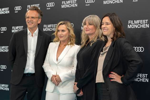 Christoph Gröner, Kate Winslet, Kate Solomon and Julia Weigl at the premiere of the feature film The Photographer Lee and the presentation of the Cinemerit Award at the 41 Filmfest München 2024 at the Deutsches Theater Munich, 02 07 2024 Foto:xN.xKolinzx xFuturexImagex winslet_4605