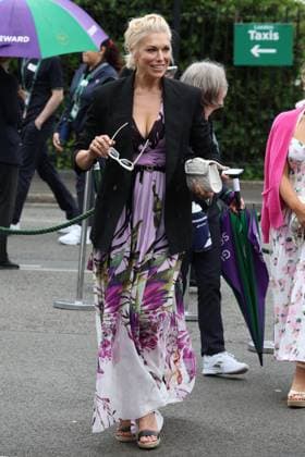 . 03 07 2024. London, United Kingdom. Hannah Waddingham arriving on day three of the Wimbledon Tennis Championships in London .  xStephenxLockx xi-Imagesx IIM-25345-0014