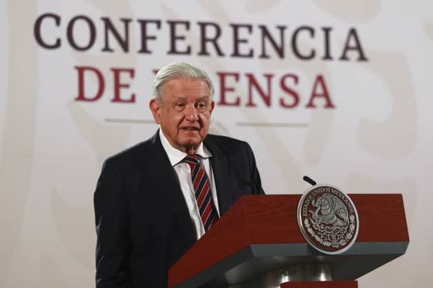 President of Mexico, Andres Manuel Lopez Obrador, speaking during a briefing conference at National Palace. where he announced that the Financial Intelligence Unit (UIF) will present a report on people linked to organized crime. Mexico City Mexico - ZUMAe321 20240703_zia_e321_015 Copyright: xCarlosxSantiagox