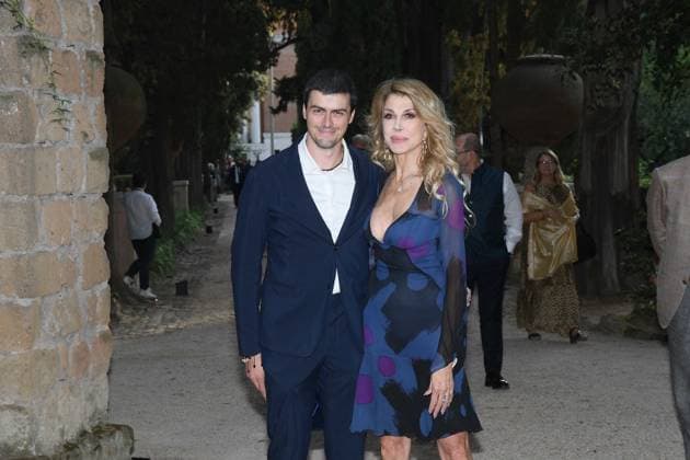 Premio Globo d Oro Verleihung in Rom Rome, German Academy Villa Massimo 64th edition of the Golden Globe, In the photo: Gabriella Carlucci with her son  Copyright: xVincenzoxLandix xipa-agency.netx xVincenzoxLandix IPA_Agency_IPA47709613