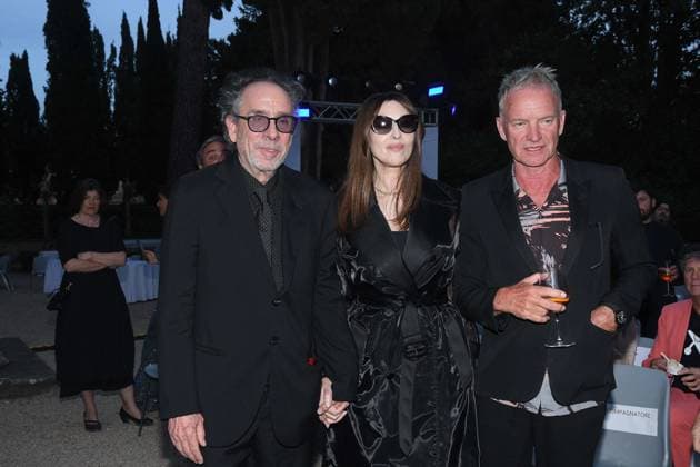 Premio Globo d Oro Verleihung in Rom Rome, German Academy Villa Massimo 64th edition of the Golden Globe, In the photo: Tim Burton Monica Bellucci Sting  Copyright: xVincenzoxLandix xipa-agency.netx xVincenzoxLandix IPA_Agency_IPA47709989