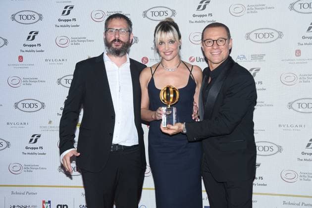 Premio Globo d Oro Verleihung in Rom Rome, German Academy Villa Massimo 64th edition of the Golden Globe, In the photo: Micaela Ramazzotti Stefano Accorsi  Copyright: xVincenzoxLandix xipa-agency.netx xVincenzoxLandix IPA_Agency_IPA47710089