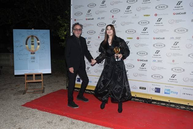 Premio Globo d Oro Verleihung in Rom Rome, German Academy Villa Massimo 64th edition of the Golden Globe, In the photo: Tim Burton Monica Bellucci  Copyright: xVincenzoxLandix xipa-agency.netx xVincenzoxLandix IPA_Agency_IPA47710312