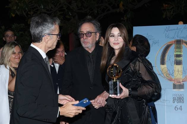 Premio Globo d Oro Verleihung in Rom Rome, German Academy Villa Massimo 64th edition of the Golden Globe, In the photo: Tim Burton Monica Bellucci  Copyright: xVincenzoxLandix xipa-agency.netx xVincenzoxLandix IPA_Agency_IPA47710369