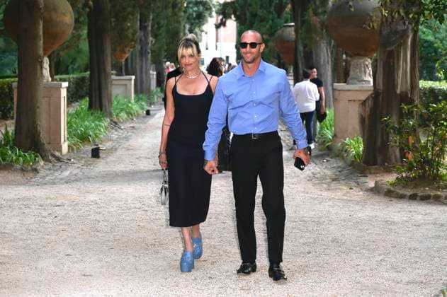 Micaela Ramazzotti and Claudio Pallitto at the 64 Globi d Oro 2024 awards ceremony at the Accademia Tedesca di Roma Villa Massimo Rome, 03 07 2024 Foto:xA.xM.xTinghinox xFuturexImagex globo_doro_4774