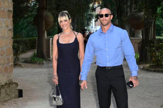 Micaela Ramazzotti and Claudio Pallitto at the 64 Globi d Oro 2024 awards ceremony at the Accademia Tedesca di Roma Villa Massimo Rome, 03 07 2024 Foto:xA.xM.xTinghinox xFuturexImagex globo_doro_4781