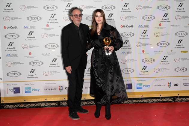 Tim Burton with partner Monica Bellucci at the 64 Globi d Oro 2024 awards ceremony at the Accademia Tedesca di Roma Villa Massimo Rome, 03 07 2024 Foto:xA.xM.xTinghinox xFuturexImagex globo_doro_4898