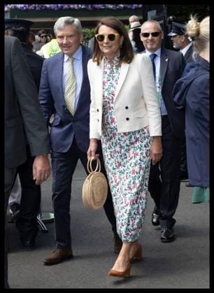 . 04 07 2024. London, United Kingdom. Michael and Carole Middleton arriving on day four of the Wimbledon Tennis Championships in London.  xStephenxLockx xi-Imagesx IIM-25349-0014