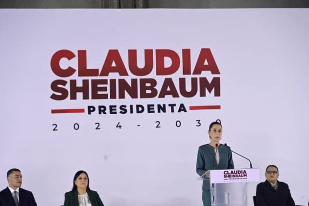Mexiko, Claudia Sheinbaum Pressekonferenz in Mexiko-Stadt Incoming President of Mexico Claudia Sheinbaum Pardo, speaking during the presentation of the third part of her government cabinet at Museo Interactivo de EconomoÂ­a Mexico City Mexico - ZUMAe321 20240704_zia_e321_013 Copyright: xCarlosxTischlerx