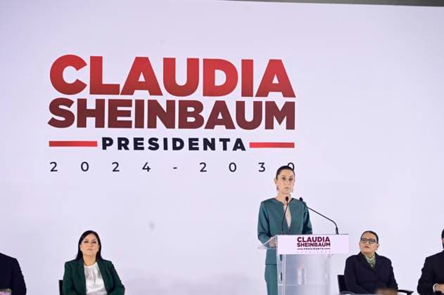 Mexiko, Claudia Sheinbaum Pressekonferenz in Mexiko-Stadt Incoming President of Mexico Claudia Sheinbaum Pardo, speaking during the presentation of the third part of her government cabinet at Museo Interactivo de EconomoÂ­a Mexico City Mexico - ZUMAe321 20240704_zia_e321_014 Copyright: xCarlosxTischlerx