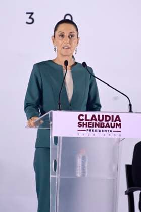 Mexiko, Claudia Sheinbaum Pressekonferenz in Mexiko-Stadt Incoming President of Mexico Claudia Sheinbaum Pardo, speaking during the presentation of the third part of her government cabinet at Museo Interactivo de EconomoÂ­a Mexico City Mexico - ZUMAe321 20240704_zia_e321_016 Copyright: xCarlosxTischlerx