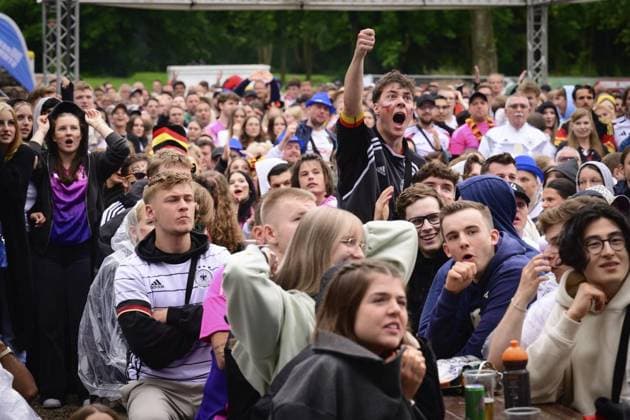 Herne Public Viewing Germany vs Spain FOR EDITORIAL PURPOSES ONLY EDITORIAL USE ONLY p Public Viewing during the European Championship 2024 at the match Germany vs Spain on Friday, July 5, 2024, at Revierpark Gysenberg in Herne The match ended 1 2 Germany NRW Herne Copyright UwexErnst Copyright: UwexErnst doc7w64hhnofonypnd5e9c ,EDITORIAL USE ONLY Copyright: UwexErnst