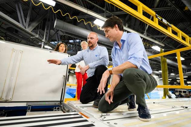 July 5, 2024, Richmond Hill, On, Canada: Prime Minister Justin Trudeau tours a fully electric bus at a York Region Transit facility in Richmond Hill, Ont., on Friday, July 5, 2024. Richmond Hill Canada  - ZUMAc35_ 20240705_zaf_c35_103 Copyright: xChristopherxKatsarovx