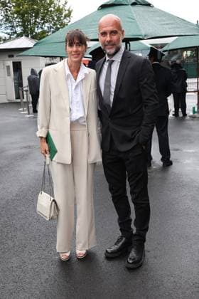 . 06 07 2024. London, United Kingdom. Pep Guardiola and wife arriving on day six of the Wimbledon Tennis Championships in London.  xStephenxLockx xi-Imagesx IIM-25356-0011