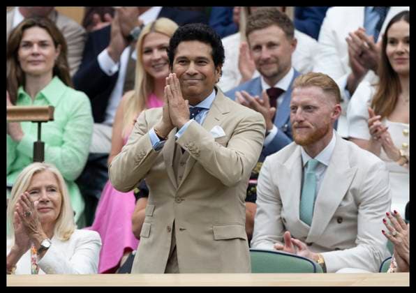 . 06 07 2024. London, United Kingdom. Sachin Tendulkar in the Royal Box on day six of the Wimbledon Tennis Championships in London.  xStephenxLockx xi-Imagesx IIM-25356-0062
