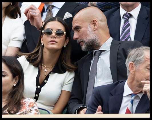 . 06 07 2024. London, United Kingdom. Pep Guardiola and his daughter Maria in the Royal Box on day six of the Wimbledon Tennis Championships in London.  xStephenxLockx xi-Imagesx IIM-25356-0072
