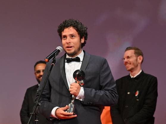 Peruvian director Paolo Tizon received the Proxima Special Award for his documentary When the Night Came at the closing awards ceremony of the 58th Karlovy Vary International Film Festival, in Karlovy Vary, Czech Republic, on July 6, 2024. (CTKxPhoto OndrejxHajek) CTKPhotoP2024070604796  CTKPhotoP2024070604796
