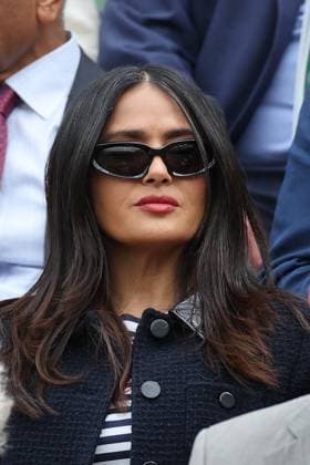 . 07 07 2024. London, United Kingdom. Salma Hayek in the Royal Box on day seven of the Wimbledon Tennis Championships in London.  xStephenxLockx xi-Imagesx IIM-25359-0024