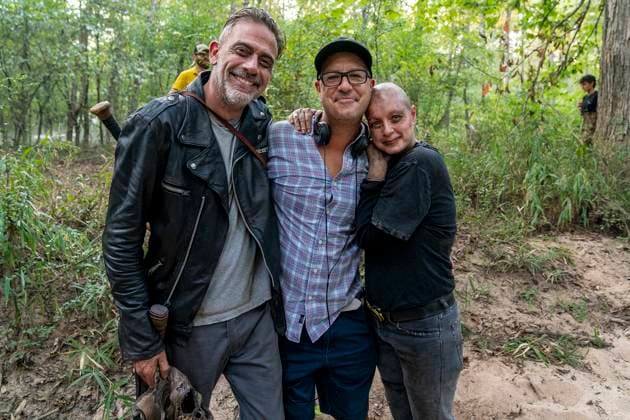 The Walking Dead (2010-, Season 10) - filmstill BTS, Jeffrey Dean Morgan as Negan, Samantha Morton as Alpha, Director Michael E. Satrazemis The Walking Dead (2010-, Season 10, Episode 11, Morning Star ) - - - EDITORIAL USE ONLY Copyright: xJacexDownsx
