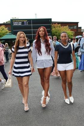 . 08 07 2024. London, United Kingdom. Girl group Flo arriving on day eight of the Wimbledon Tennis Championships in London.  xStephenxLockx xi-Imagesx IIM-25360-0009