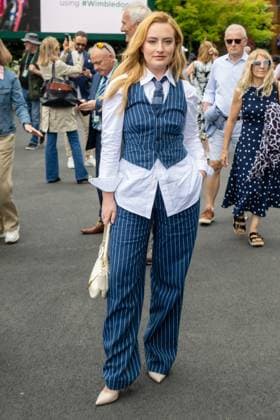 : Amelia Dimoldenberg attends the eighth day of the Wimbledon tennis championships held at the All England Lawn Tennis & Croquet Club. Featuring: Amelia Dimoldenberg Where: London, London, United Kingdom When: 08 Jul 2024 Credit: Ray Tang Cover Images **STRICTLY EDITORIAL USE ONLY** EDITORIAL USE ONLY. NOT FOR USE BY NEWSPAPERS BASED IN THE UK. Copyright: xx coverimg53932806