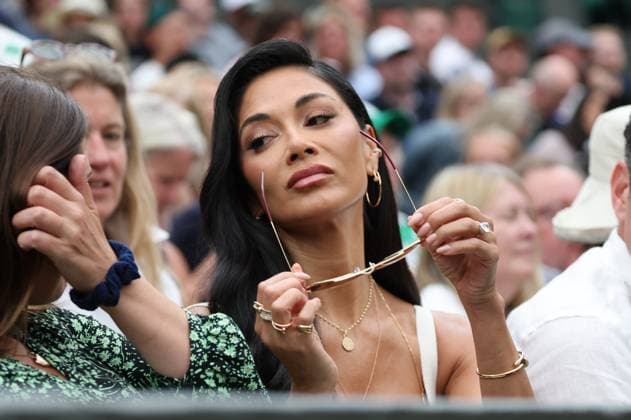 . 08 07 2024. London, United Kingdom. Nicole Scherzinger on day eight of the Wimbledon Tennis Championships in London.  xStephenxLockx xi-Imagesx IIM-25360-0029