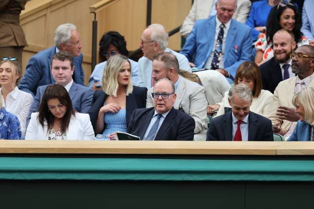 . 08 07 2024. London, United Kingdom. Prince Albert of Monaco in the Royal Box on day eight of the Wimbledon Tennis Championships in London.  xStephenxLockx xi-Imagesx IIM-25360-0044