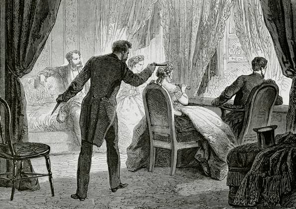 Assassination of President Abraham Lincoln by John Wilkes Booth (1838-1865) at Ford s Theatre in Washington, D.C. on April 14, 1865. Engraving. Abraham Lincoln (1809-1865). American Politician and lawyer.16th President of the United States. Assassination of President Abraham Lincoln by John Wilkes Booth (1838-1865) at Ford s Theatre in Washington, D.C. on April 14, 1865. Engraving. Washington United States  Copyright: xKenaxImagesx 153-46182