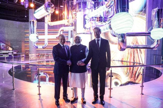 News Themen der Woche KW28 RUSSIA, MOSCOW - JULY 9, 2024: Russia s President Vladimir Putin, India s Prime Minister Narendra Modi and Russia s First Deputy Prime Minister Denis Manturov (L-R) visit the Atom Pavilion at the 2024 Russia Expo exhibition in VDNKh. The Indian prime minister is on an official visit to Russia. Alexei Maishev POOL TASS  71913450
