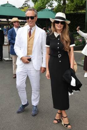 . 10 07 2024. London, United Kingdom. Richard E Grant and Jemima Khan arriving on day ten of the Wimbledon Tennis Championships in London.  xStephenxLockx xi-Imagesx IIM-25368-0010