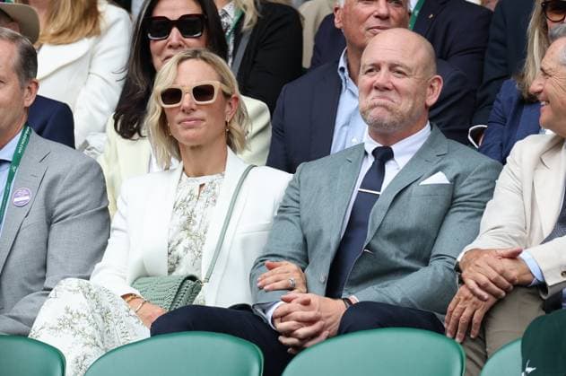 . 10 07 2024. London, United Kingdom. Mike and Zara Tindall on day ten of the Wimbledon Tennis Championships in London.  xStephenxLockx xi-Imagesx IIM-25368-0050