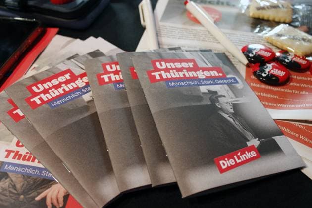 Erfurt, 10.07.2024 Präsentation der Landtagswahlkampagne der Partei Die Linke Thüringen und des Team Ramelow am 10. Juli 2024 zur Landtagswahl am 1. September 2024 in Thüringen Im Foto Ministerpräsident von Thüringen Bodo Ramelow Foto: Mario Gentzel Thüringen Deutschland *** Erfurt, 10 07 2024 Presentation of the state election campaign of the Left Party of Thuringia and Team Ramelow on July 10, 2024 for the state election on September 1, 2024 in Thuringia In the photo Prime Minister of Thuringia Bodo Ramelow Photo Mario Gentzel Thuringia Germany Copyright: xMarioxGentzelx