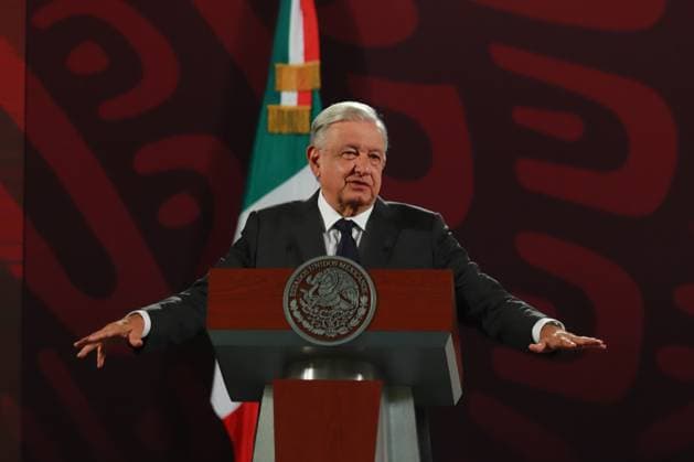 Mexico™s President Andres Manuel Lopez Obrador Briefing Mexico s President Andres Manuel Lopez Obrador, talks about the restoration program for rural heritage damaged by the 2017 earthquake in the states of Morelos, Puebla, Oaxaca, Chiapas and Mexico City, as well as the progress on the trains, during a briefing conference at National Palace. on July 10, 2024 in Mexico City, Mexico. (Photo by Carlos Santiago Eyepix Group) Copyright: xCarlosxSantiago xEyepixxGroupx CS_10072024_125856