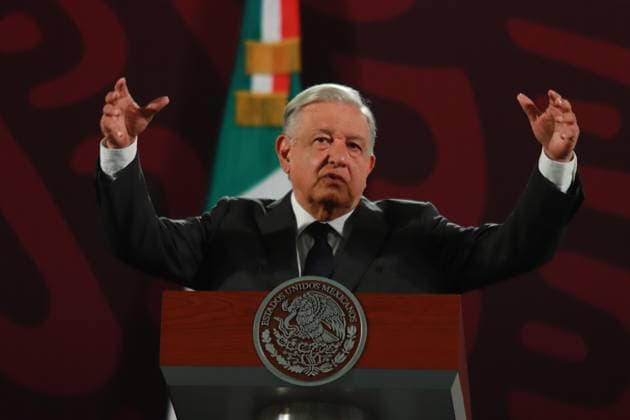Mexico™s President Andres Manuel Lopez Obrador Briefing Mexico s President Andres Manuel Lopez Obrador, talks about the restoration program for rural heritage damaged by the 2017 earthquake in the states of Morelos, Puebla, Oaxaca, Chiapas and Mexico City, as well as the progress on the trains, during a briefing conference at National Palace. on July 10, 2024 in Mexico City, Mexico. (Photo by Carlos Santiago Eyepix Group) Copyright: xCarlosxSantiago xEyepixxGroupx CS_10072024_125857