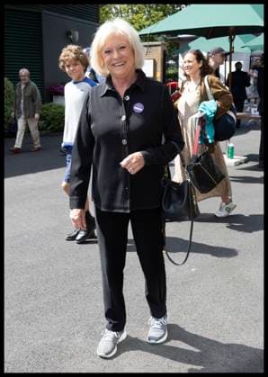 . 11 07 2024. London, United Kingdom. Sue Barker arriving on day eleven of the Wimbledon Tennis Championships in London.  xStephenxLockx xi-Imagesx IIM-25370-0005