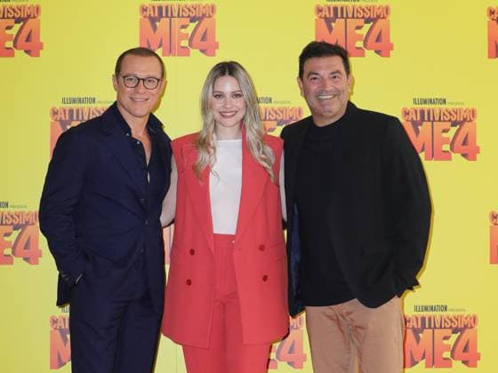 Bilder des Jahres 2024, Entertainment 07 Juli Entertainment Themen der Woche KW28 Entertainment Bilder des Tages Rome, hotel Hassler, photocall for the animated film Despicable Me 4 . In the photo: Stefano Accorsi, Carolina Benvenga, Max Giusti  Copyright: xMarcoxProvvisionatox xipa-agencyx xMarcoxProvvisionatox IPA_Agency_IPA47905701