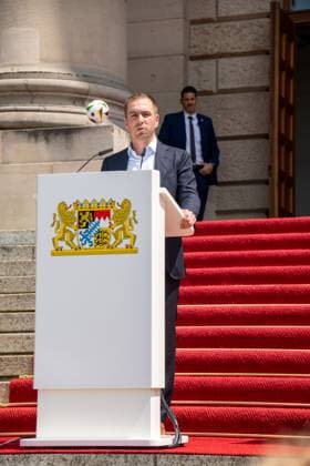 Munich, Bavaria, Germany - 11 July 2024: Tournament Director of UEFA EURO 2024 Philipp Lahm gives a speech at the award ceremony for the volunteers of the European Championship