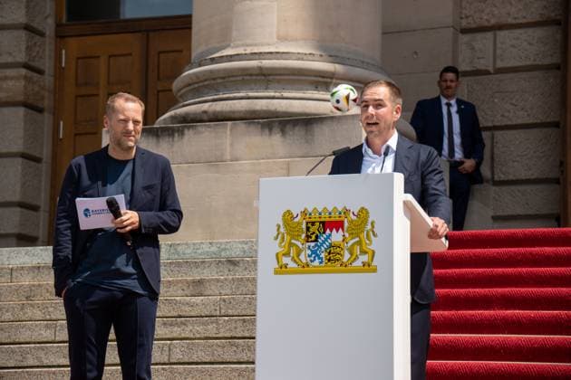 Munich, Bavaria, Germany - 11 July 2024: Tournament Director of UEFA EURO 2024 Philipp Lahm gives a speech at the award ceremony for the volunteers of the European Championship