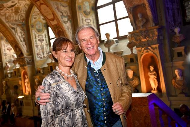Wolfgang FIEREK Actor with his wife Djamila MENDIL Award of the Bavarian Order of Merit at the Antiquariat of the Residenz in Munich on 10 07 2024