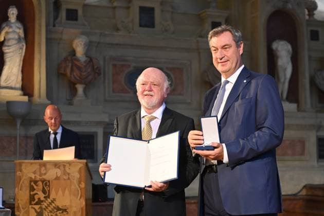 Wolfgang KOEHLER, Markus SOEDER State Premier of Bavaria and CSU Chairman Award of the Bavarian Order of Merit in the Antiquariat of the Residence in Munich on 10 07 2024