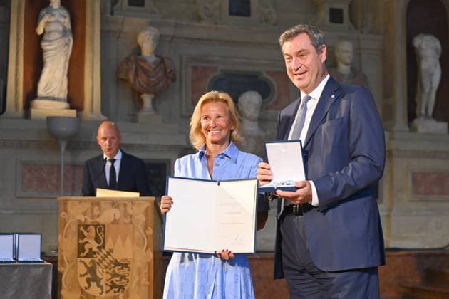 Iris KNOBLOCH President Filmfestival Canne , Markus SOEDER State Premier of Bavaria and CSU Chairman Bavarian Order of Merit Award Ceremony at the Antiquariat of the Residence in Munich on 10 07 2024