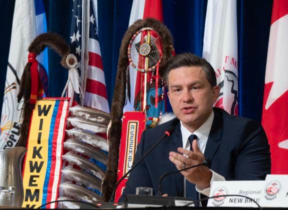 July 11, 2024, Montreal, Pq, Canada: Federal Conservative leader Pierre Poilievre answers a question at the Assembly of First Nations, Thursday, July 11, 2024 in Montreal. Montreal Canada  - ZUMAc35_ 20240711_zaf_c35_008 Copyright: xRyanxRemiorzx