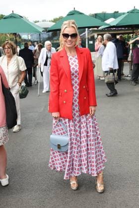 . 12 07 2024. London, United Kingdom. Katherine Jenkins arriving on day twelve of the Wimbledon Tennis Championships in London.  xStephenxLockx xi-Imagesx IIM-25373-0011