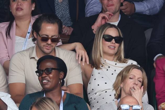 . 12 07 2024. London, United Kingdom. Margot Robbie on day twelve of the Wimbledon Tennis Championships in London.  xStephenxLockx xi-Imagesx IIM-25373-0075