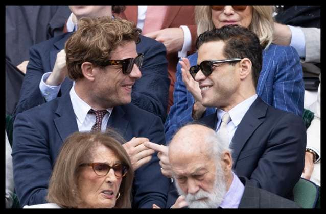 . 12 07 2024. London, United Kingdom. Actors James Norton and Rami Malek in the Royal Box on day twelve of the Wimbledon Tennis Championships in London.  xStephenxLockx xi-Imagesx IIM-25373-0155