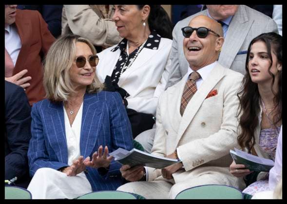 . 12 07 2024. London, United Kingdom. Felicity Kendal and Stanley Tucci in the Royal Box on day twelve of the Wimbledon Tennis Championships in London.  xStephenxLockx xi-Imagesx IIM-25373-0159